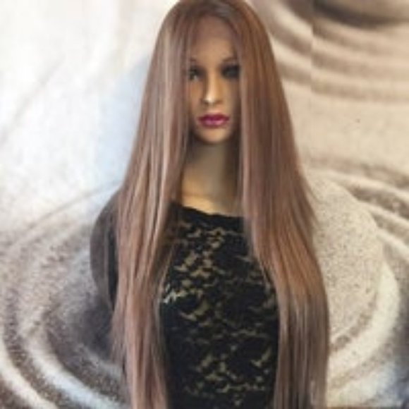 Light brown lace front wig main image 5